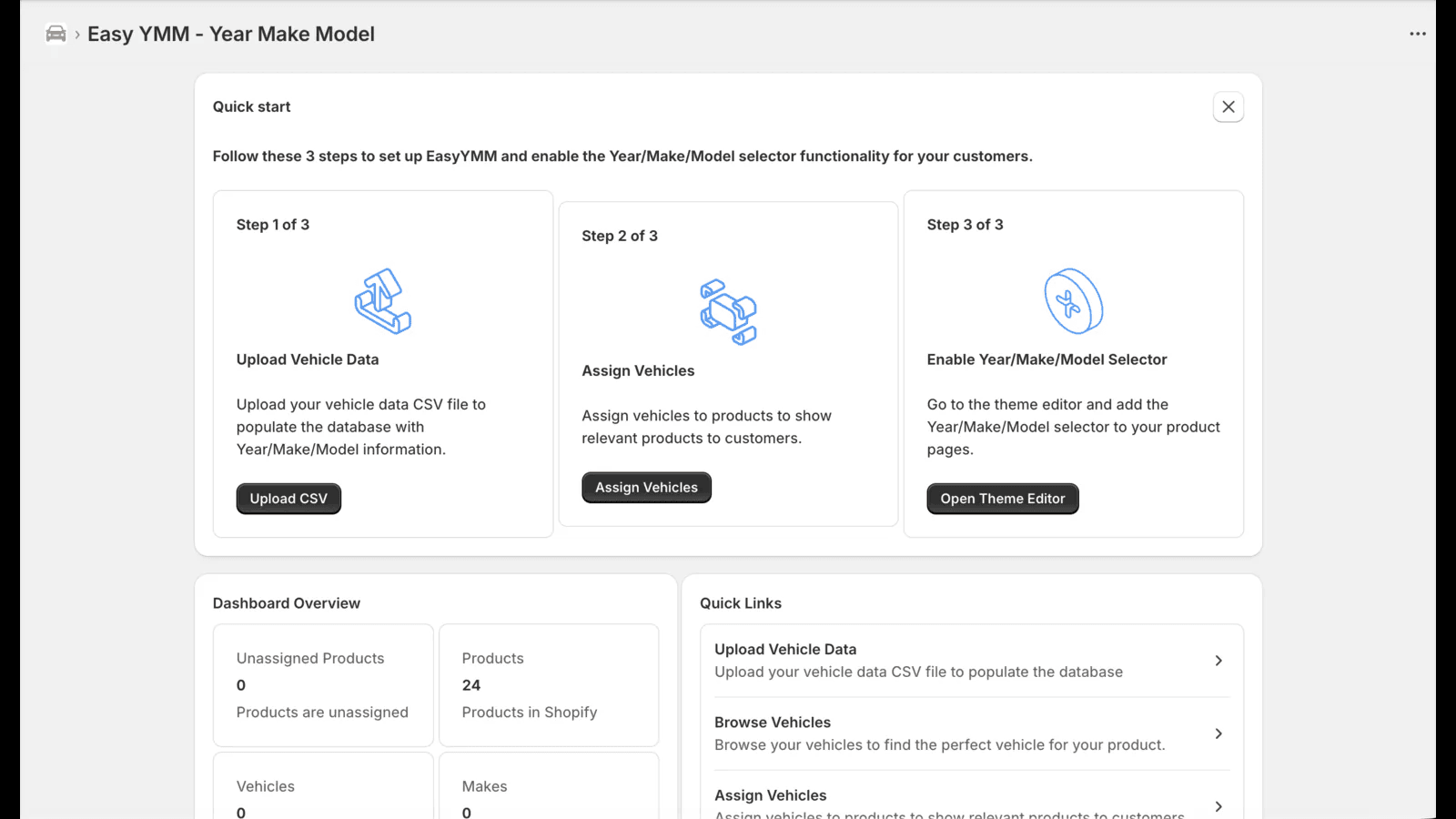 EasyYMM Demo - Year-Make-Model selector in action